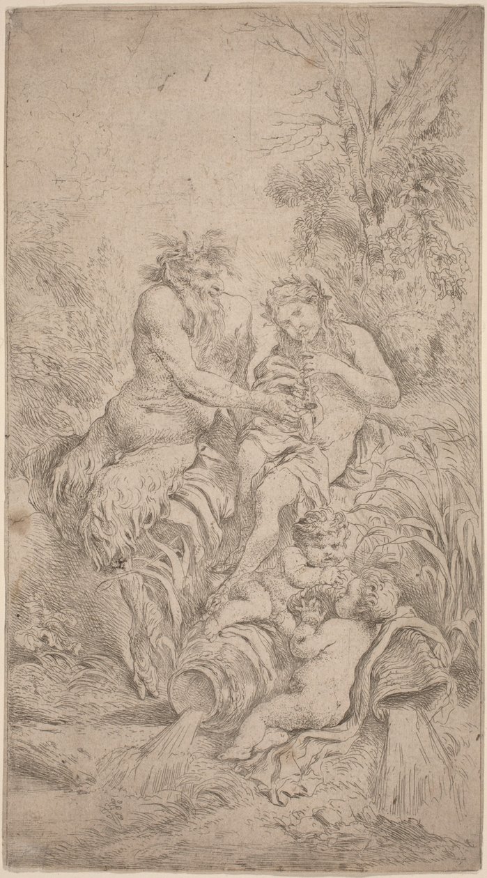 Pan and Olympus by Giovanni Benedetto Castiglione