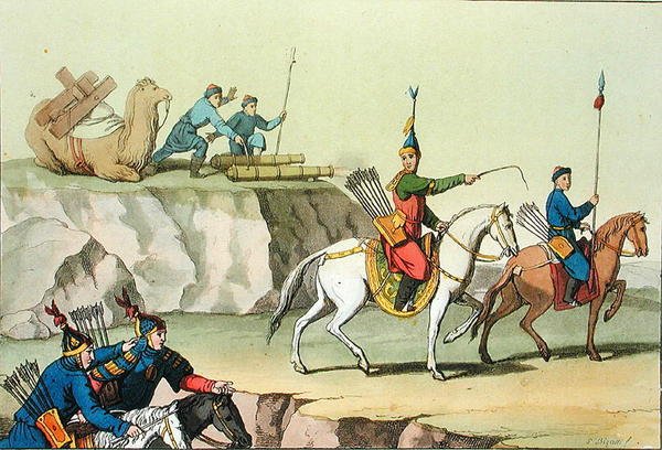A troop of advancing soldiers, illustration from 
