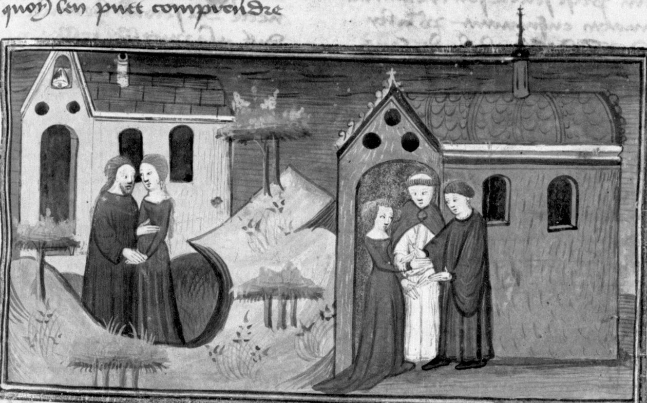 Decameron, Alibech is with a hermit; Alibech marries Neerbale. Third day, story 10 by Giovanni Boccaccio