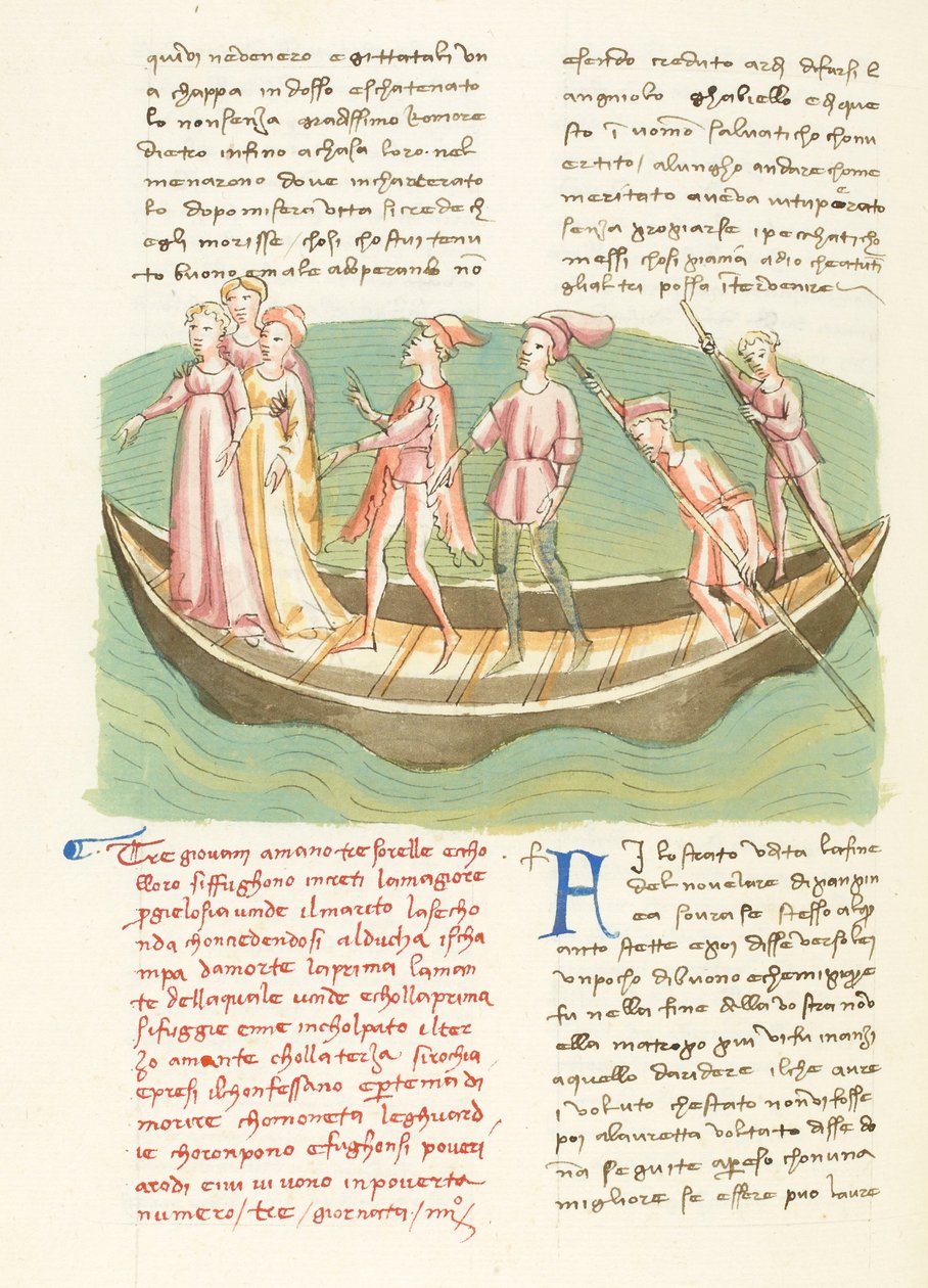 Decameron, Matchmaker Despite Himself - Ninette and her sisters sailing, Fourth day, story 3 by Giovanni Boccaccio