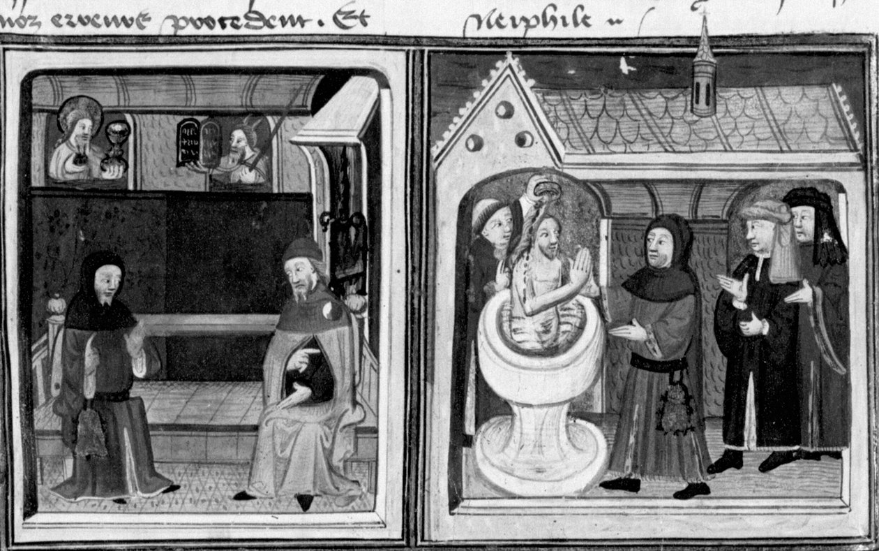 Decameron, Giannotto Converts the Jew Abraham; Baptism of Abraham. First Day, Story 2 by Giovanni Boccaccio