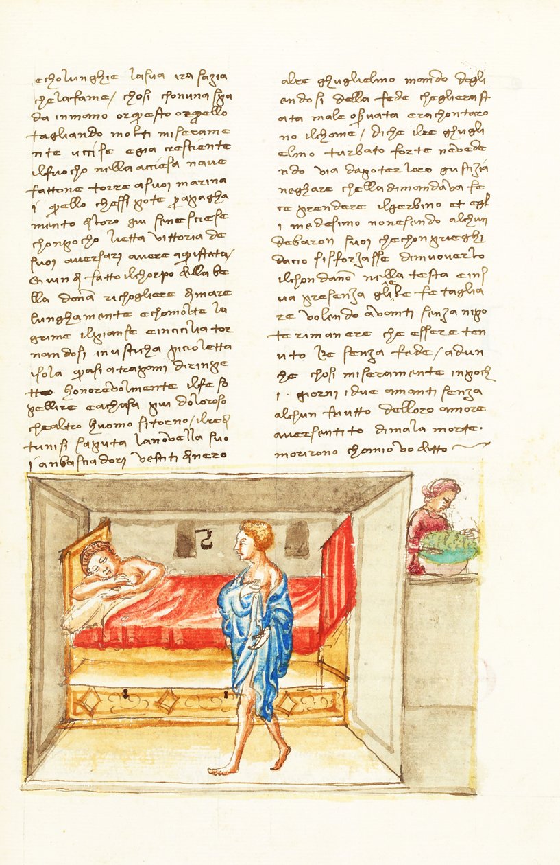 Decameron, The Pupil - Dream of Lisabetta, Fifth day, story 5 by Giovanni Boccaccio