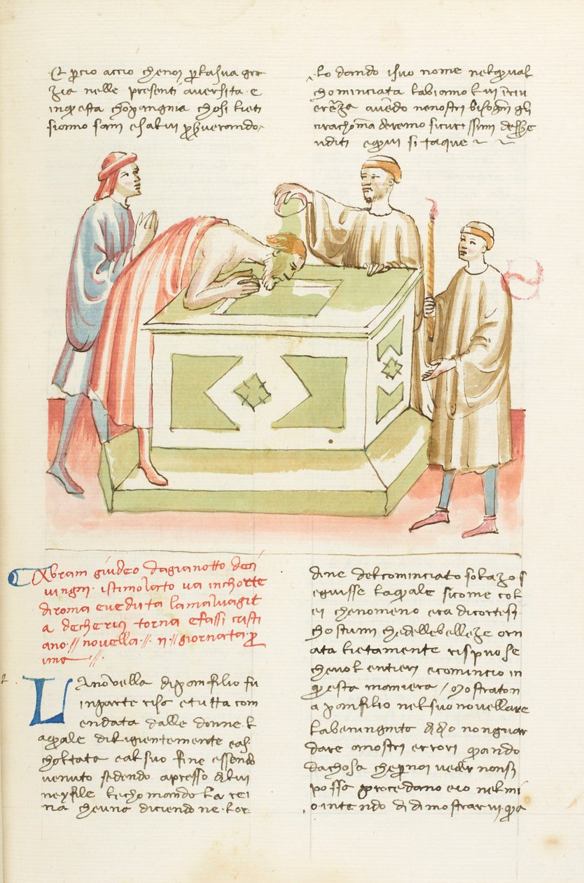 Decameron, The School of Rome - Baptism of Abraham, First day, story 2 by Giovanni Boccaccio