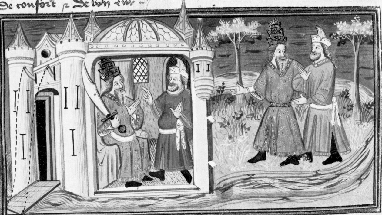 Decameron, Melchizedek Tells Saladin the Parable of the Three Rings; The Two Men Become Friends. First Day, Story 3 by Giovanni Boccaccio