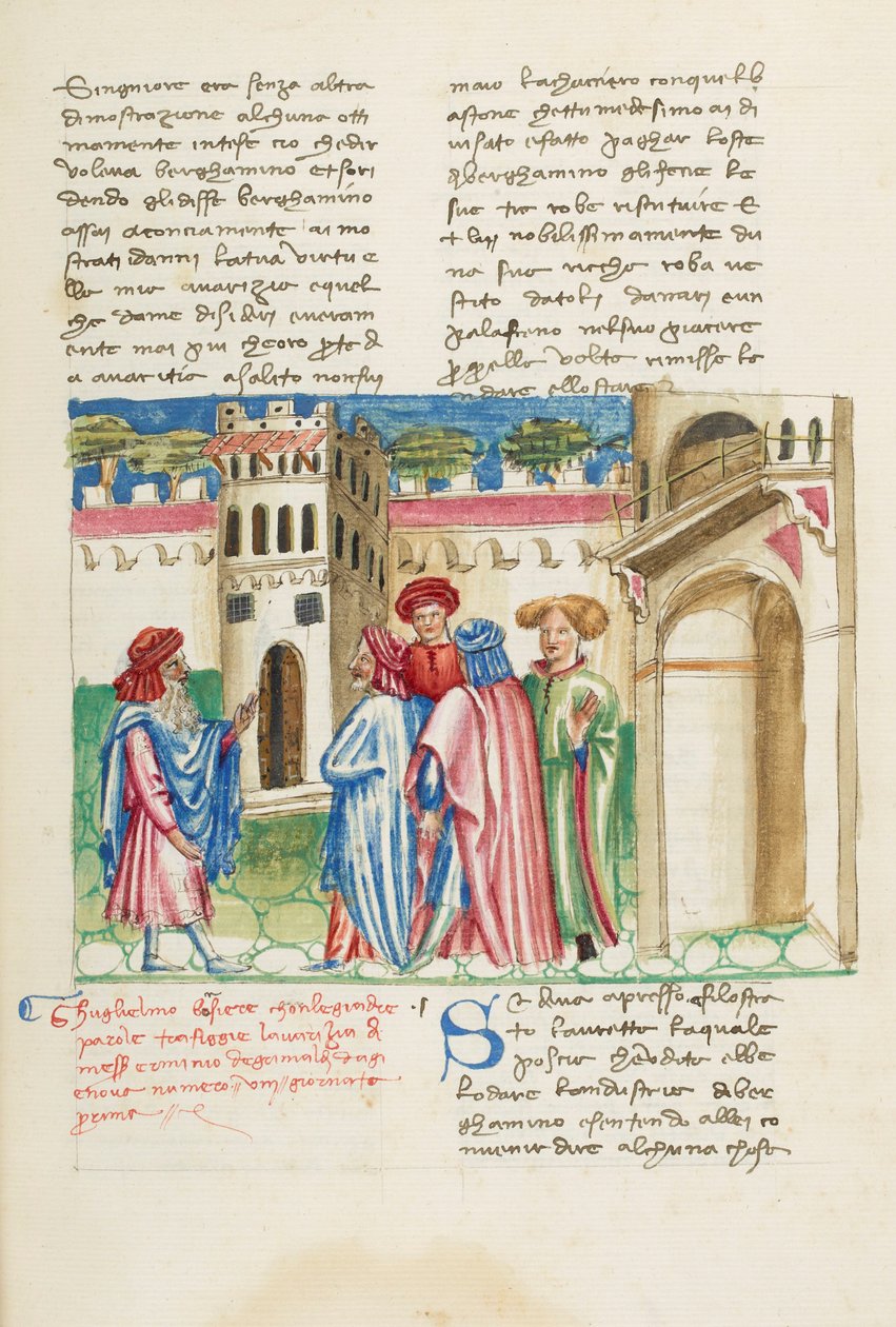 Decameron, An Allegorical Fresco - Guiglielmo Borsiere and Ermino de