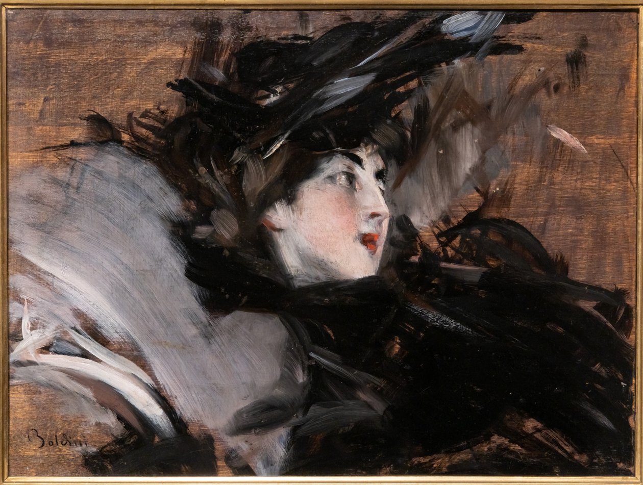 Lady wearing a Bonnet by Giovanni Boldini
