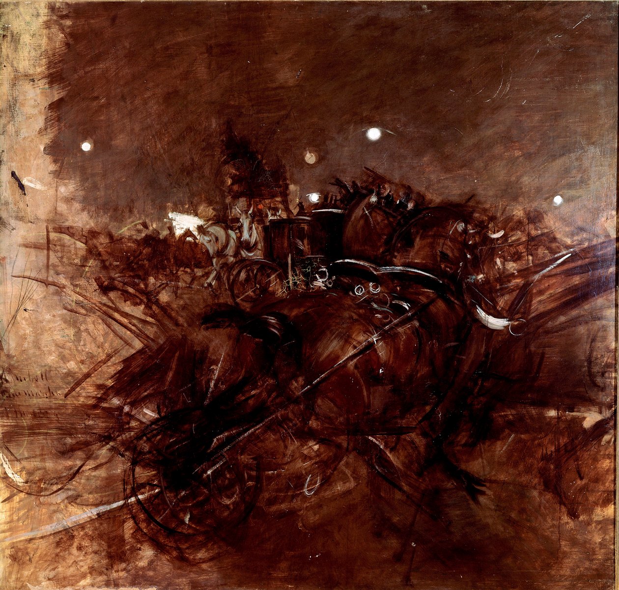 Nocturne in Montmartre. Painting by Giovanni Boldini, circa 1883 by Giovanni Boldini