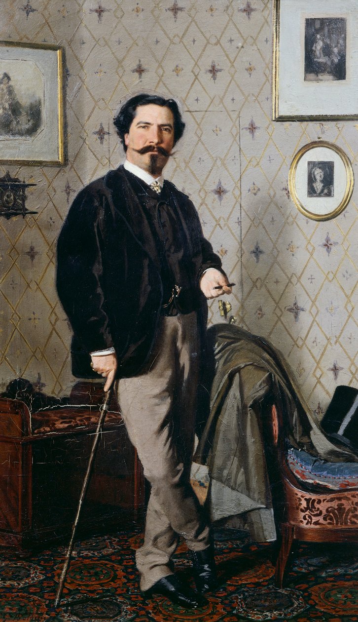 Portrait of Cristiano Banti with His Cane by Giovanni Boldini