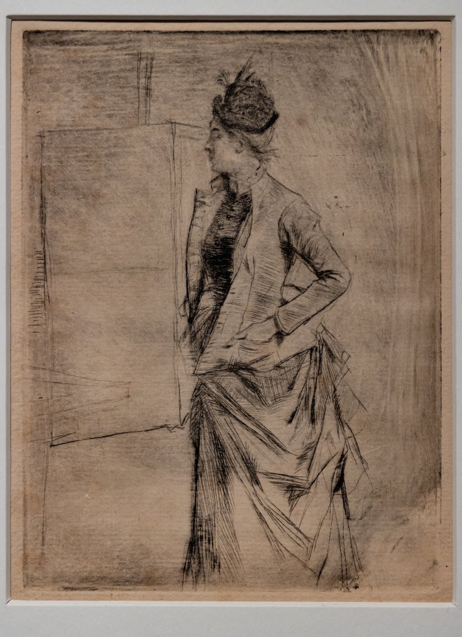 Portrait of a Standing Young Woman in Profile (The Visit) by Giovanni Boldini