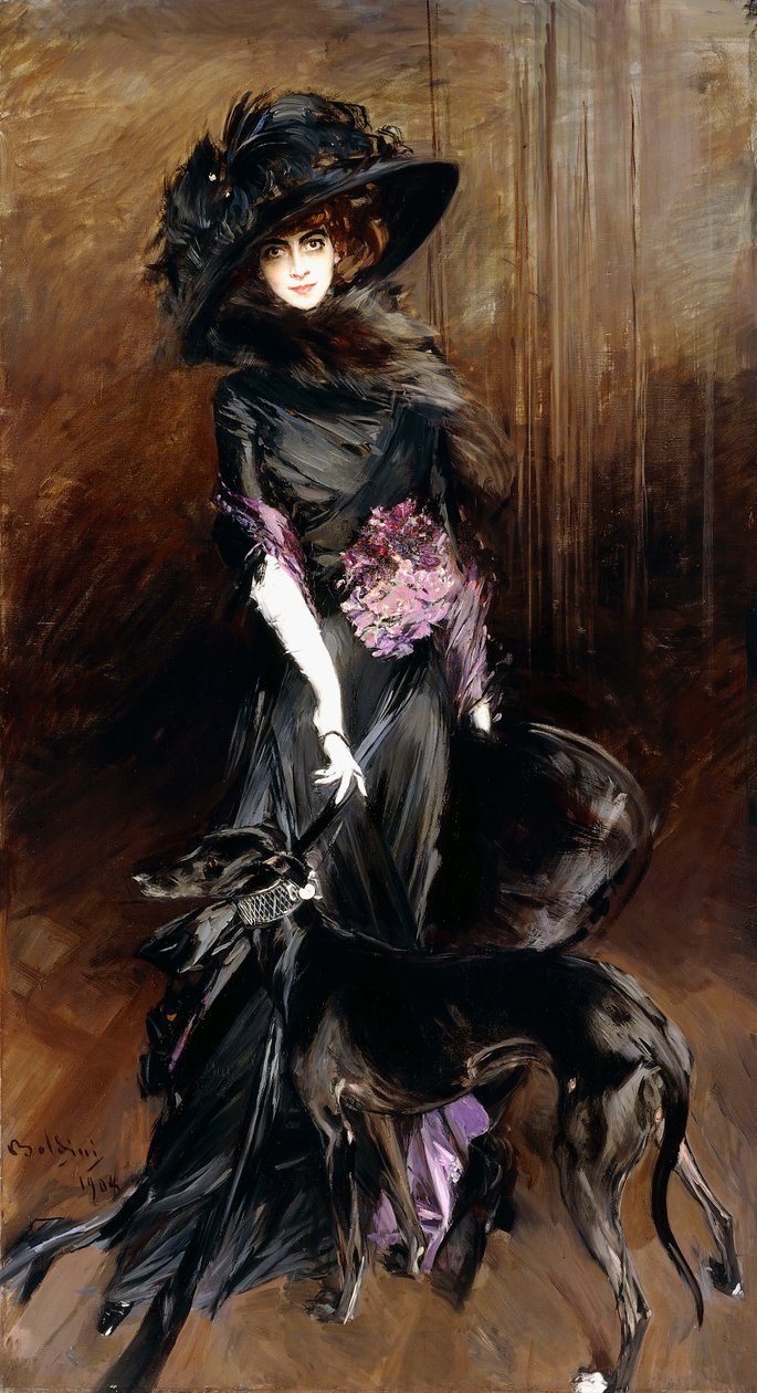 Portrait of the Marchesa Luisa Casati, with a Greyhound by Giovanni Boldini