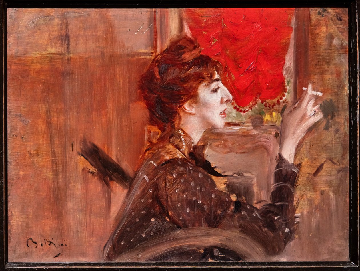 The Red Curtain by Giovanni Boldini