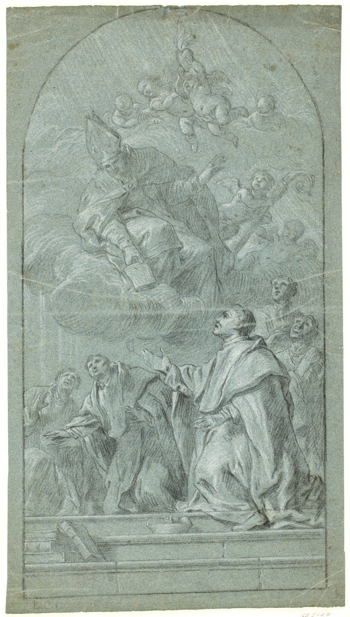 Augustinian monks receiving the rule of their order from St Augustine by Giovanni Bonati