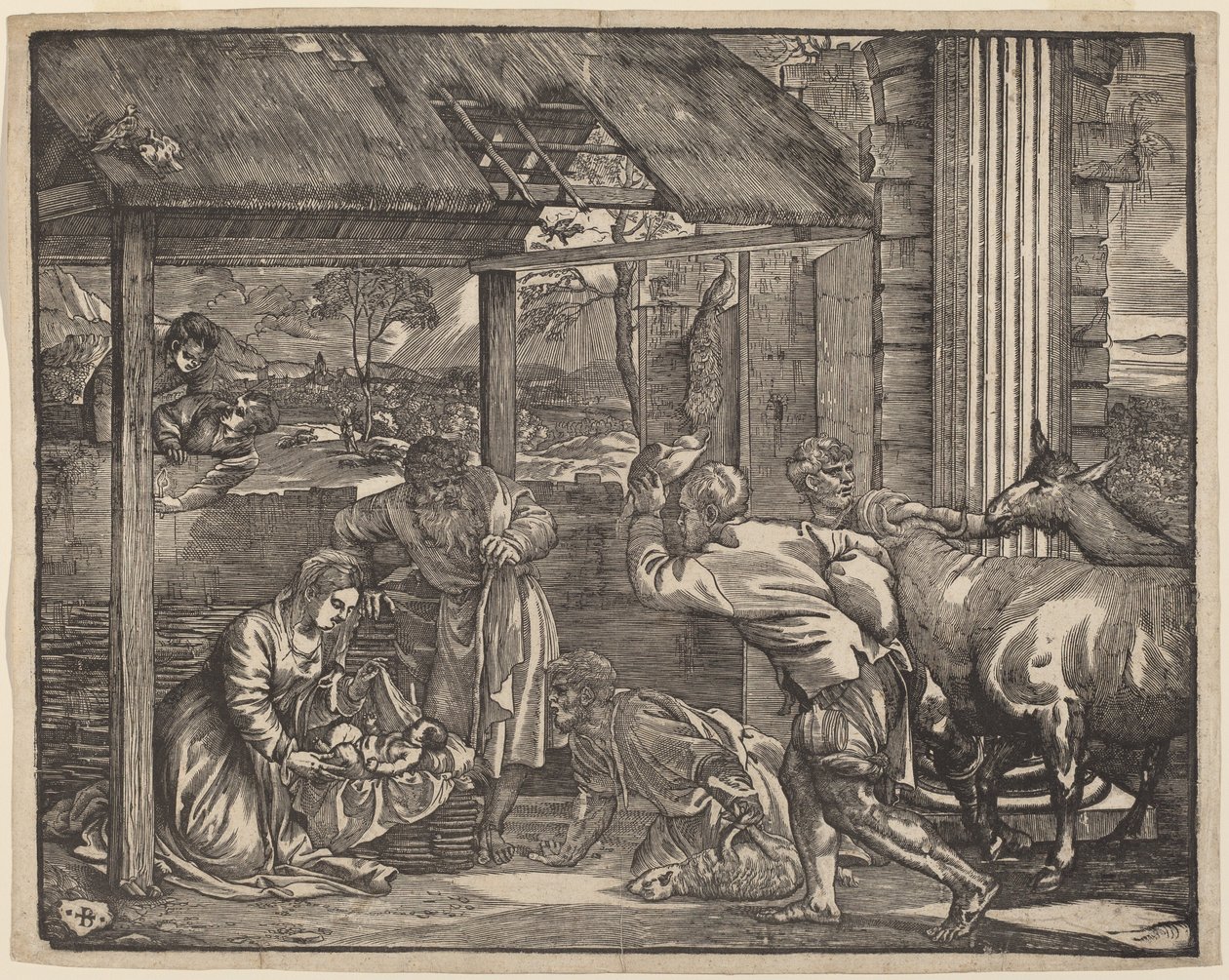 The Adoration of the Shepherds by Giovanni Britto after Titian