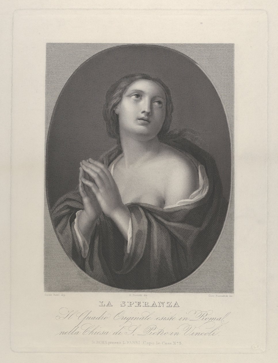 Female Personification of Hope Looking Up with Hands Held Together and Left Shoulder by Giovanni Buonafede