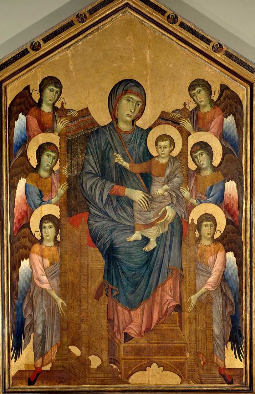 The Virgin and Child in Majesty surrounded by six angels by Giovanni Cimabue