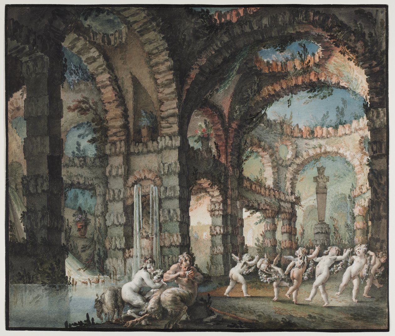 Family of Satyrs with Dancing Cherubs, c. 1775-76 by Giovanni David