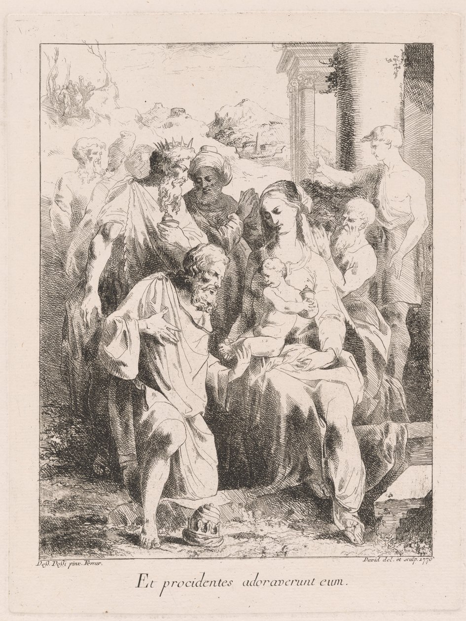 Adoration of the Magi by Giovanni David, after Battista Dossi