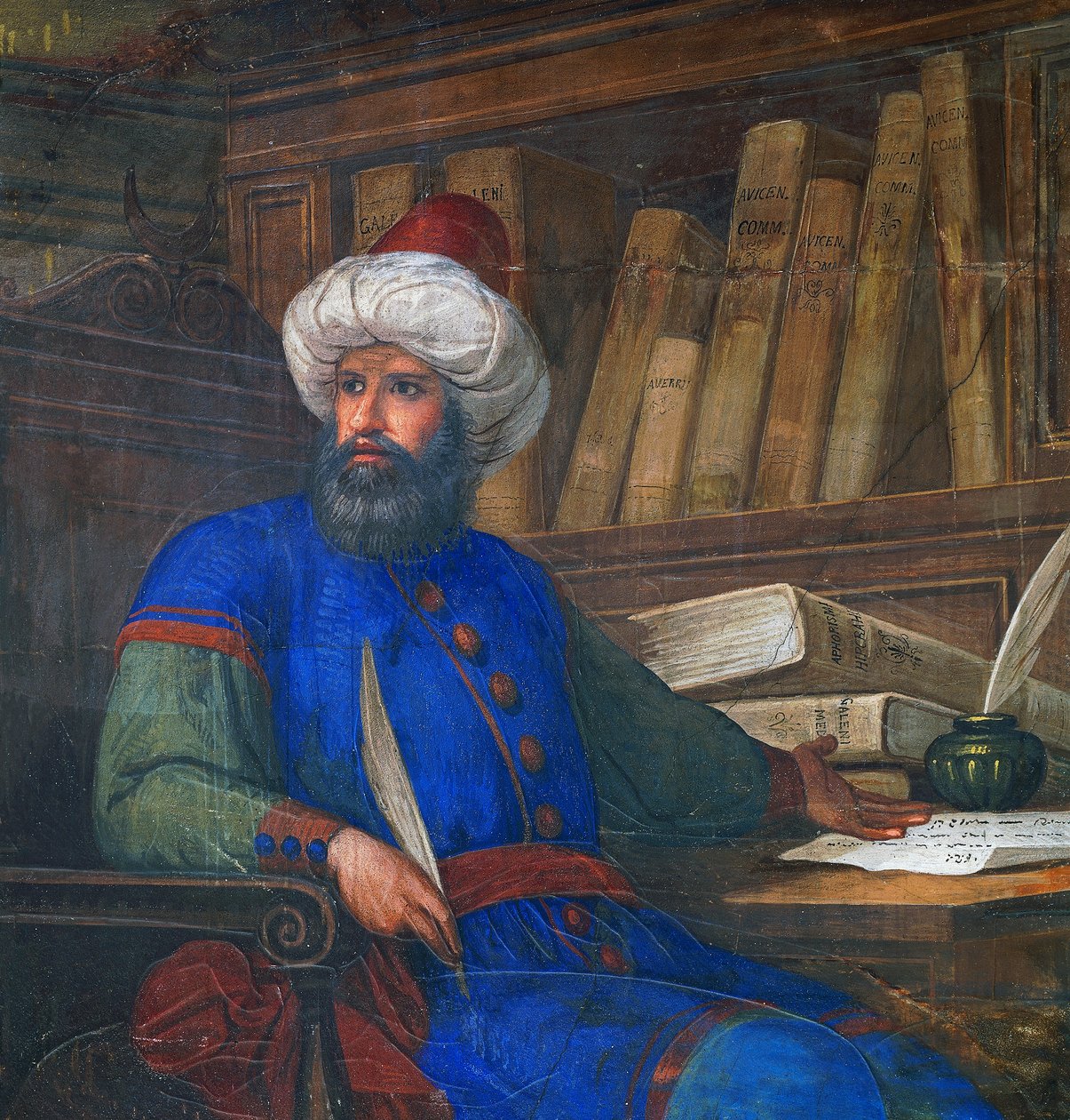 Portrait of Andrea Alpago, Physician and Philosopher, fresco by Giovanni De Min, Town Hall, Belluno, Veneto, Italy by Giovanni De Min