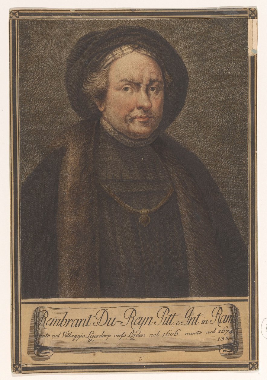 Portrait of Artist Rembrandt Harmensz. van Rijn (Portraits of Artists) by Giovanni Domenico Campiglia