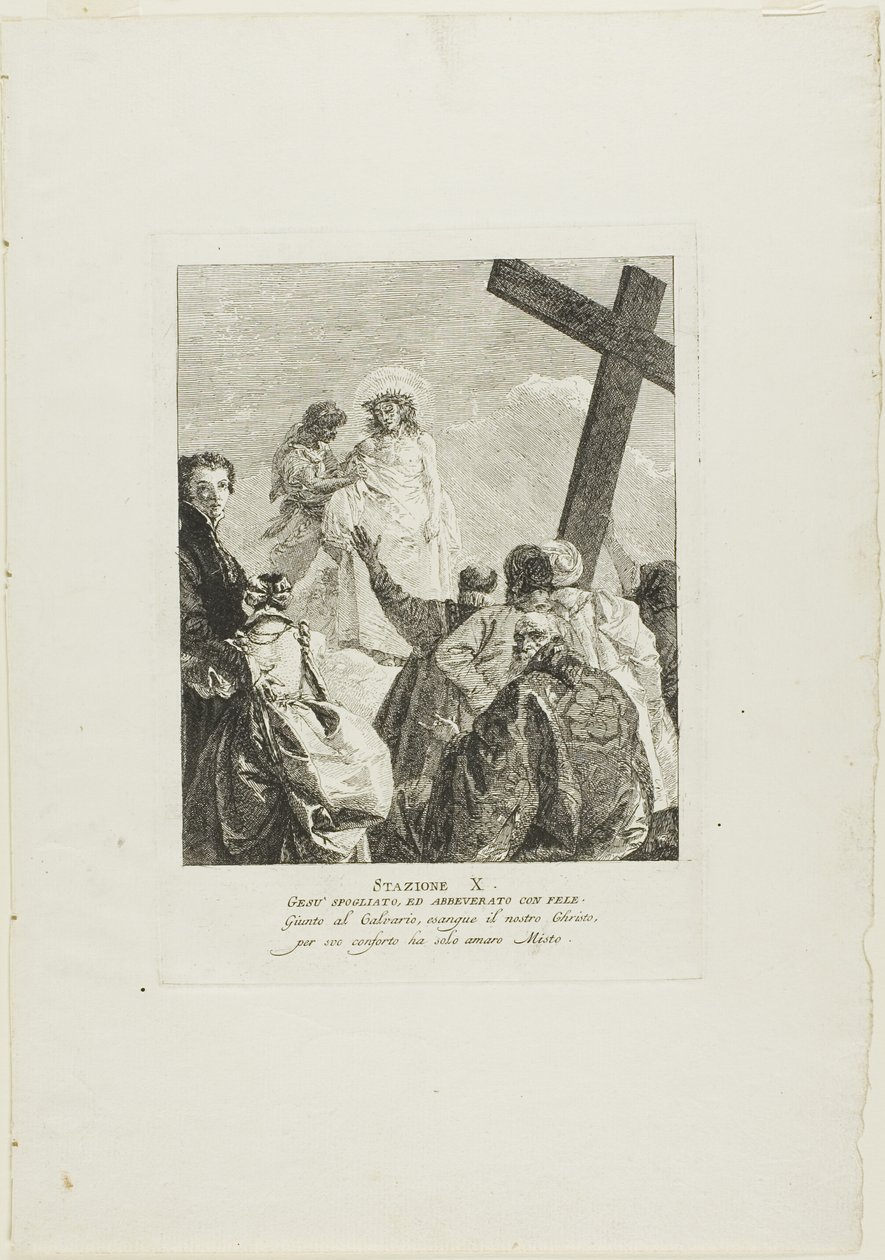Christ is Stripped of His Garments, plate ten from Stations of the Cross by Giovanni Domenico Tiepolo