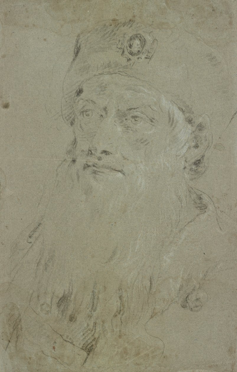 Head of a Bearded Oriental by Giovanni Domenico Tiepolo