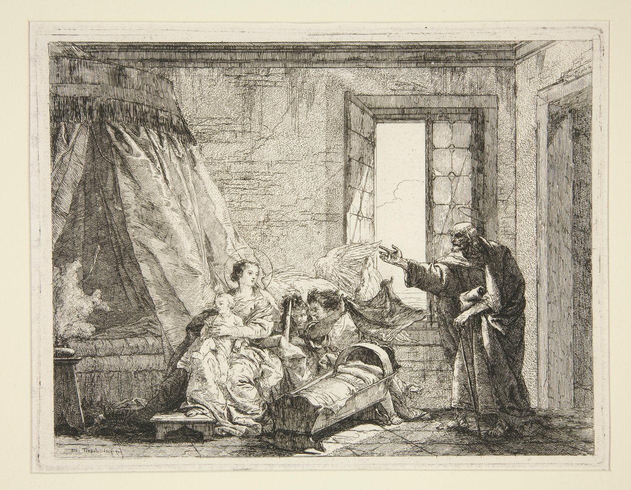Joseph Announces to Mary the Order to Leave, from the series Picturesque Ideas on the Flight into Egypt by Giovanni Domenico Tiepolo
