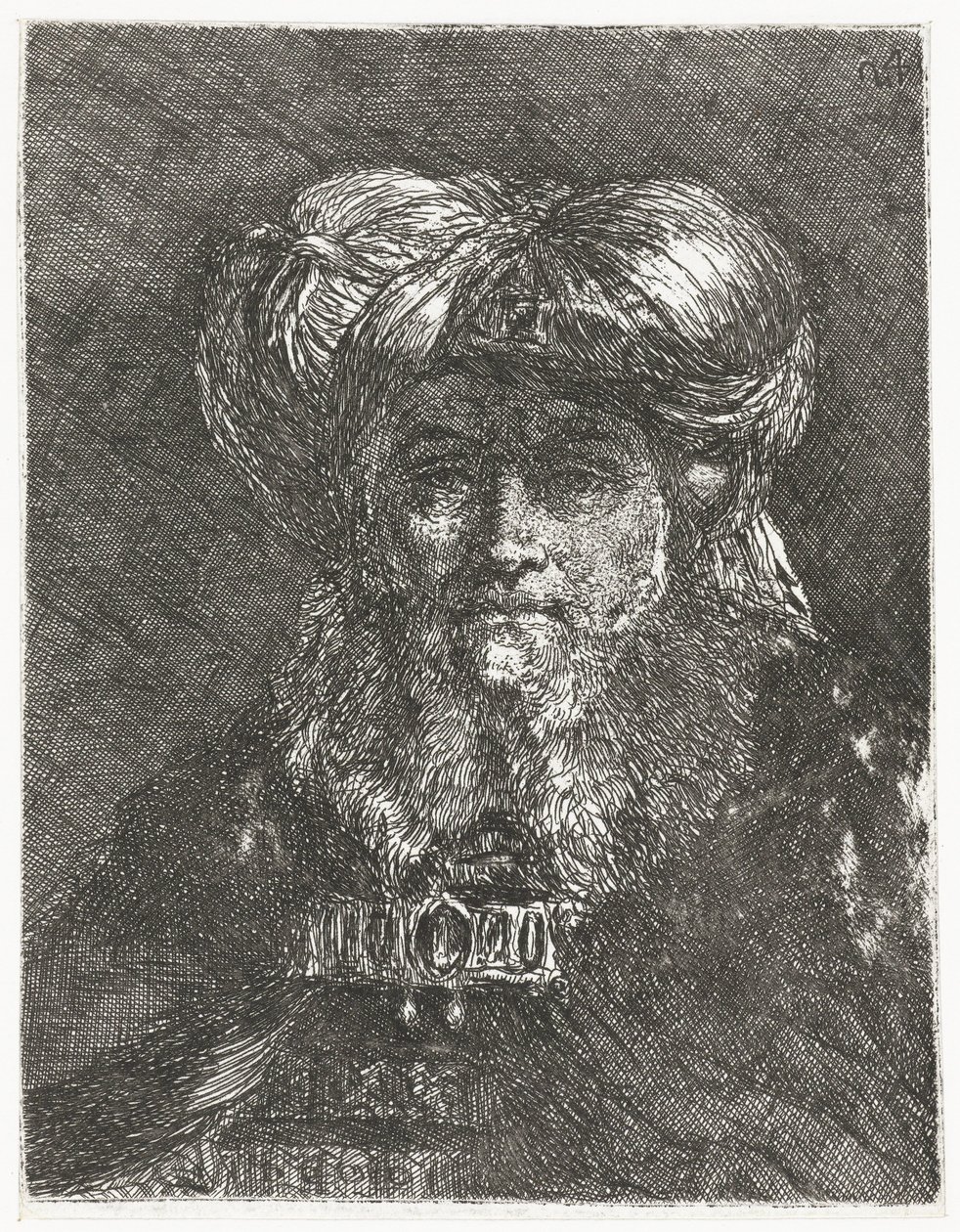 Man with Large Turban (series title: Collection of Heads, Raccolta di Teste) by Giovanni Domenico Tiepolo