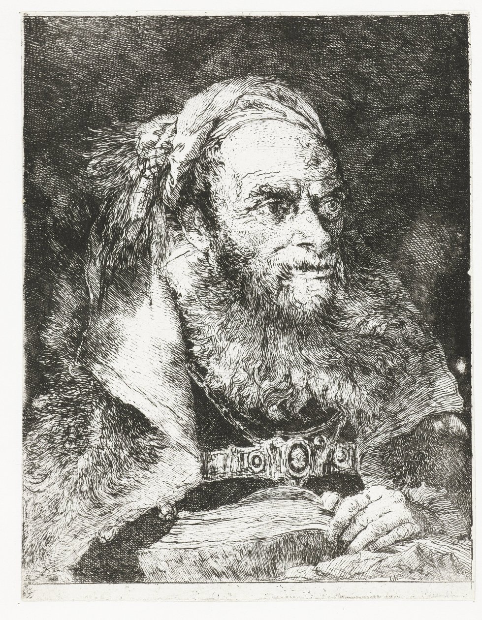 Man with Open Book by Giovanni Domenico Tiepolo