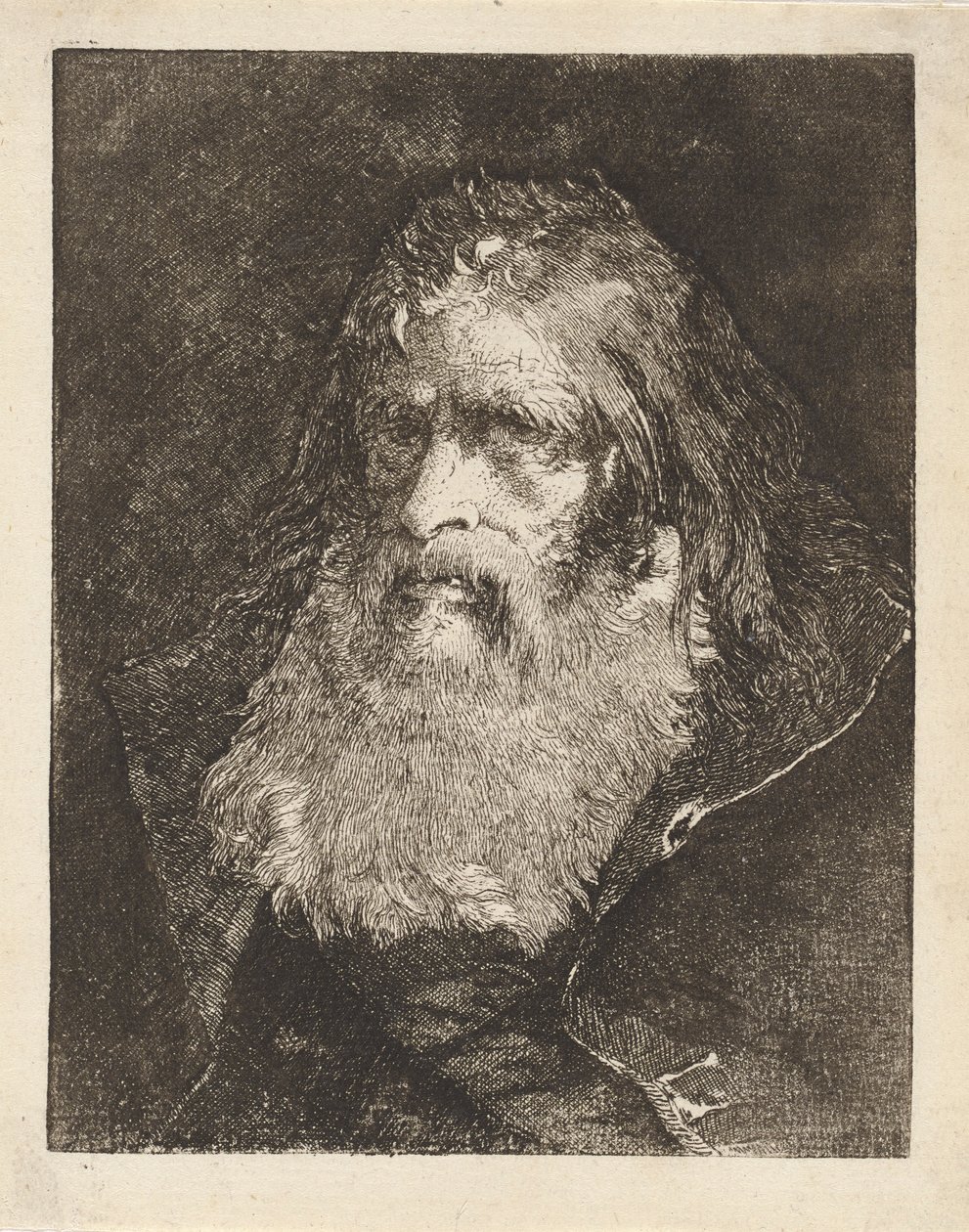 Old Man with Bare Head, from the Raccolta di Teste (Collection of Heads) by Giovanni Domenico Tiepolo