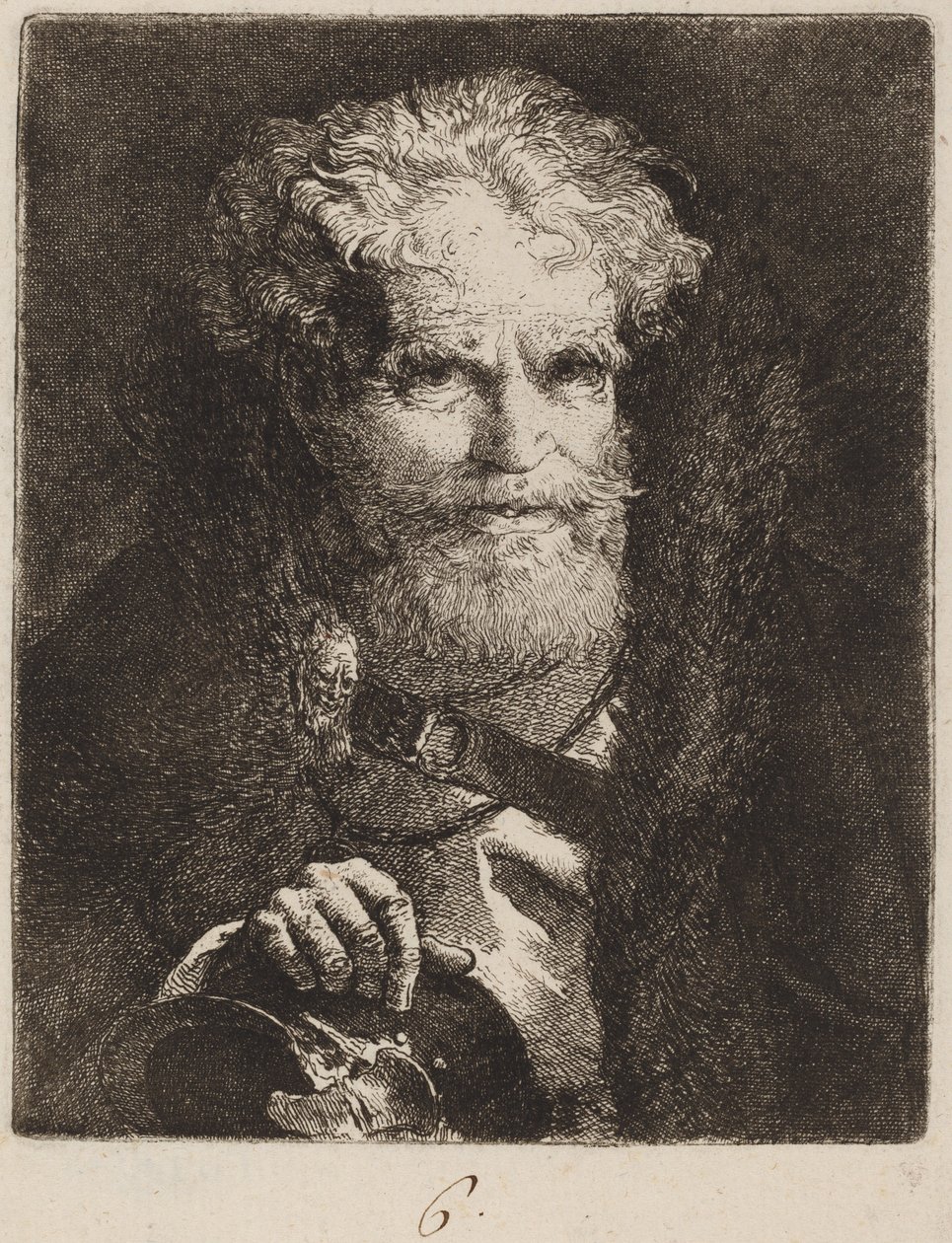 Old Man with a Helmet by Giovanni Domenico Tiepolo