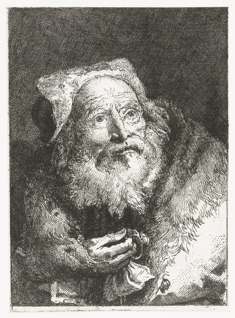 Old Man with Bracelet in Hand by Giovanni Domenico Tiepolo