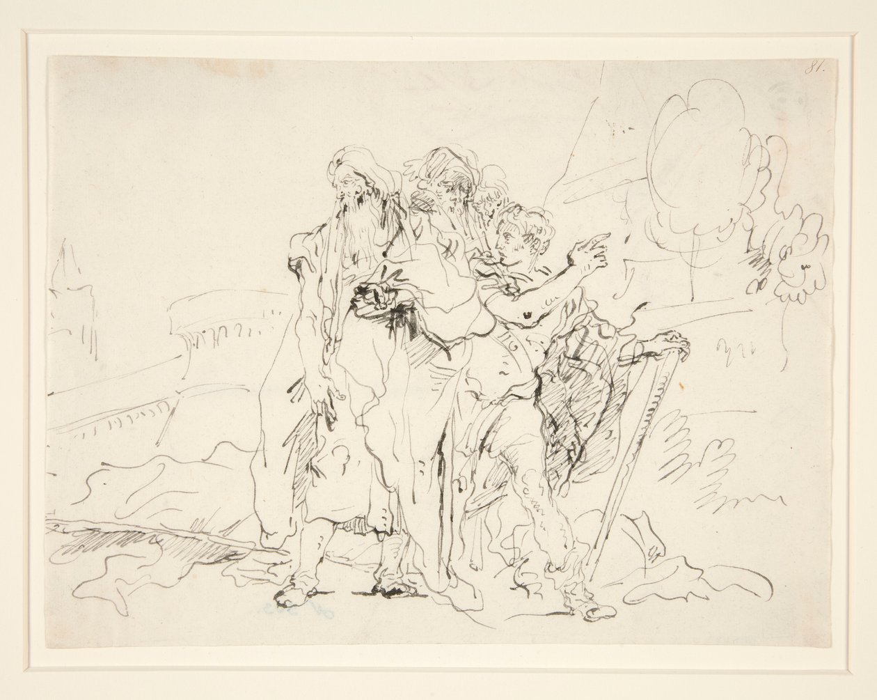 Priam and Companions Outside the Walls of Troy by Giovanni Domenico Tiepolo