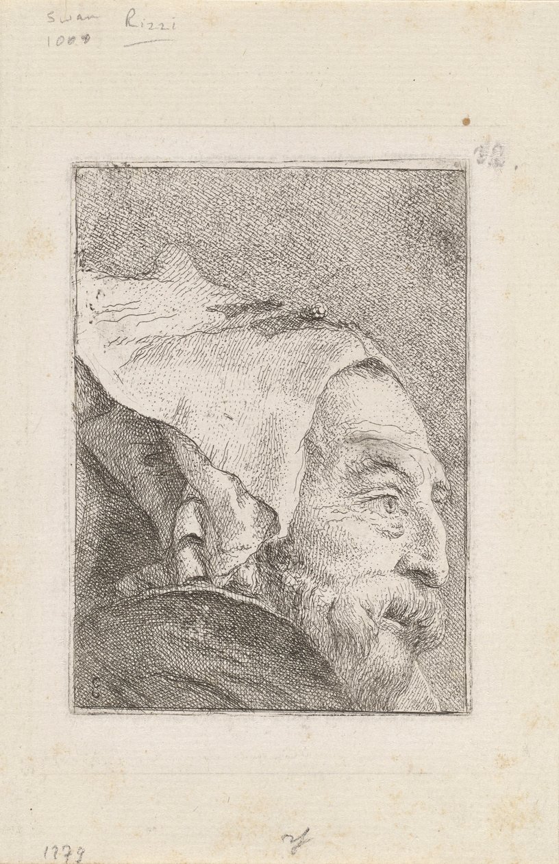 Profile of an Old Man (from the Collection of Heads) by Giovanni Domenico Tiepolo