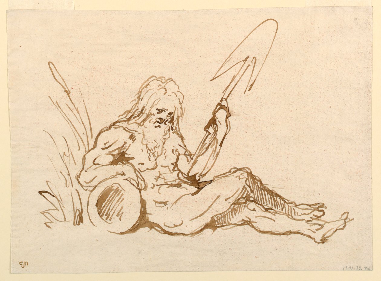 Sketch of a River God by Giovanni Domenico Tiepolo