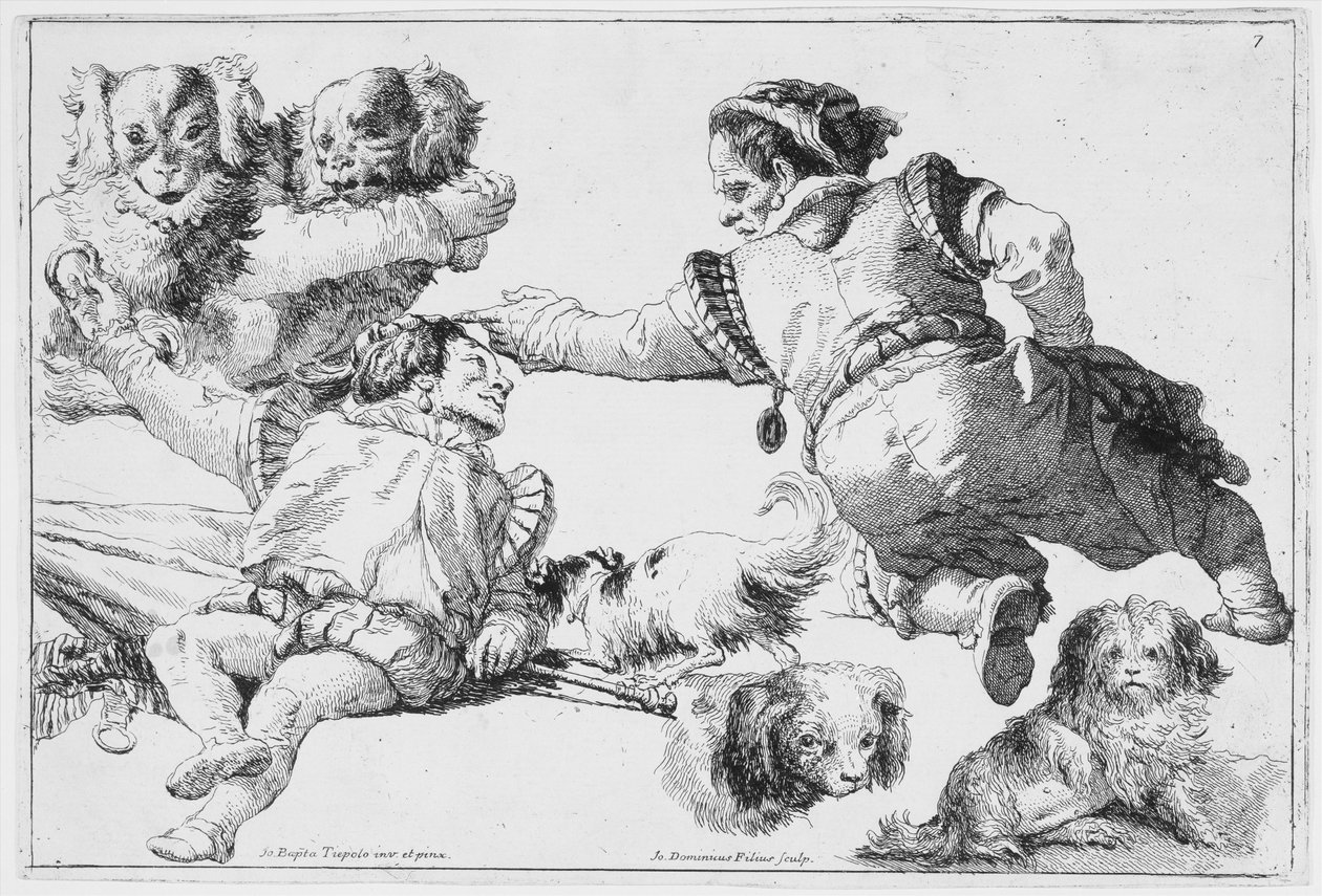 Studies of Dwarfs and Dogs by Giovanni Domenico Tiepolo