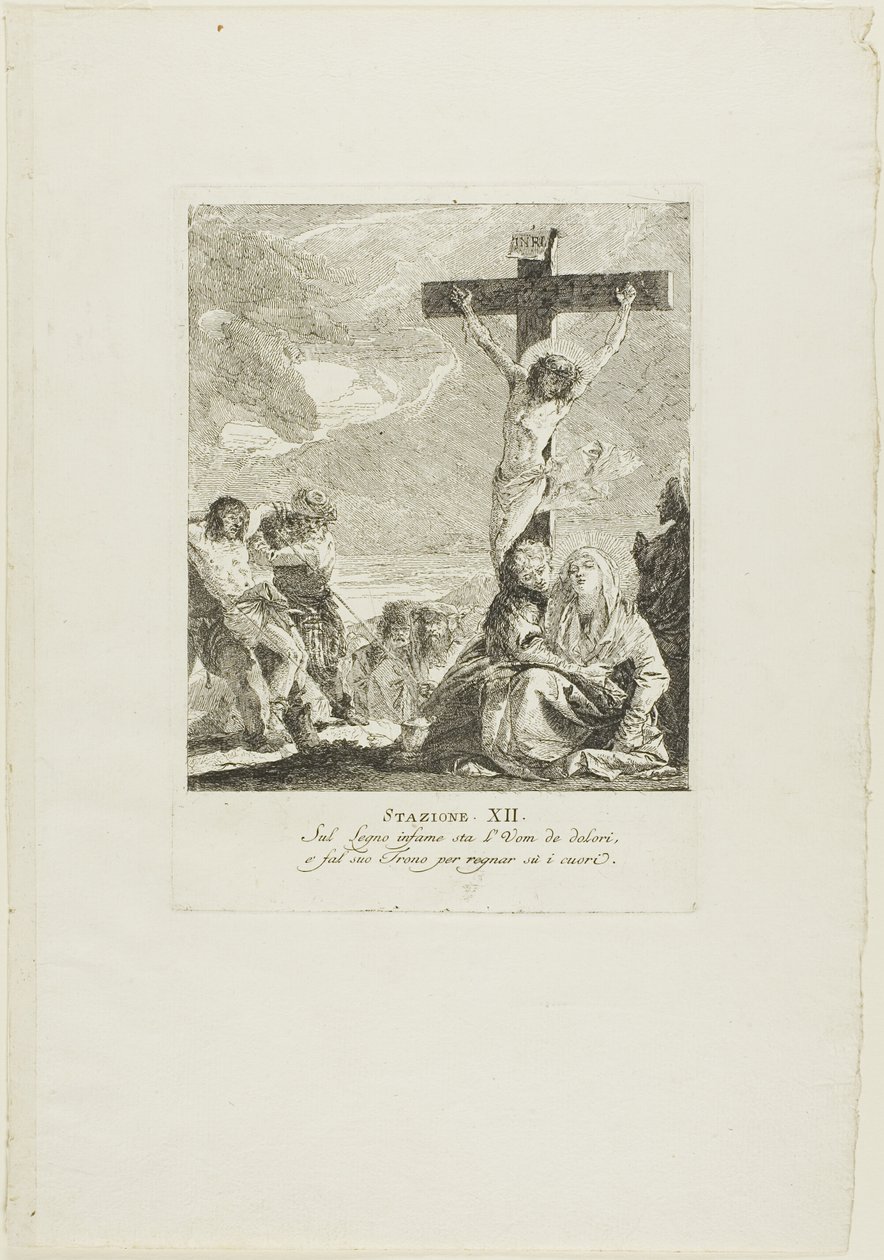 The Crucifixion, plate twelve from Stations of the Cross by Giovanni Domenico Tiepolo