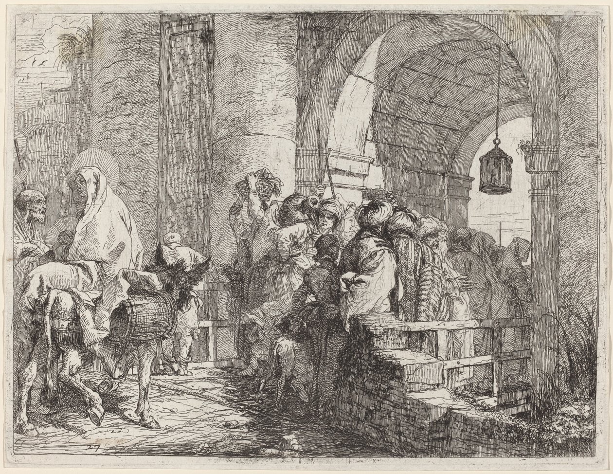 The Holy Family Arriving at a City Gate by Giovanni Domenico Tiepolo