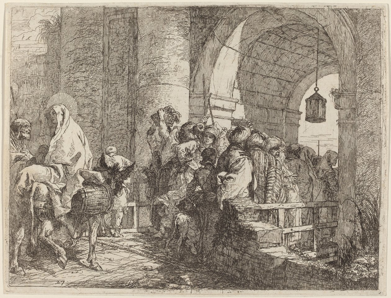 The Holy Family Arriving at a City Gate by Giovanni Domenico Tiepolo