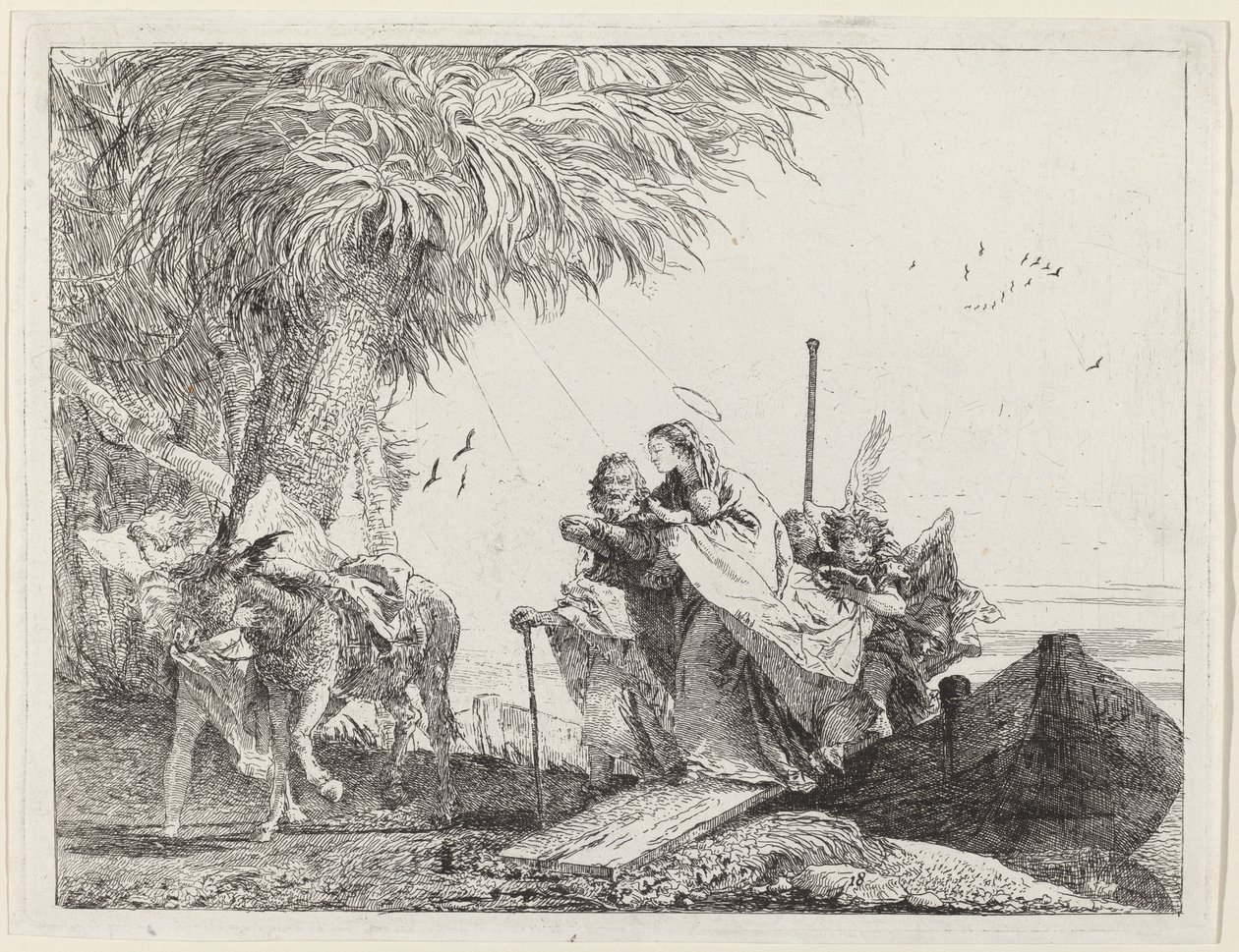 The Holy Family Disembarking by Giovanni Domenico Tiepolo