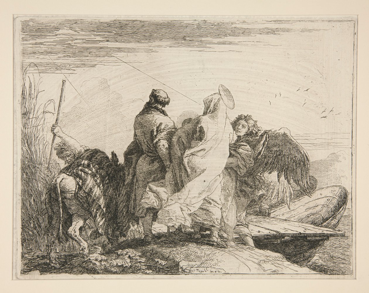 The Holy Family Leaving the Bank of the River, from the series Flight into Egypt by Giovanni Domenico Tiepolo