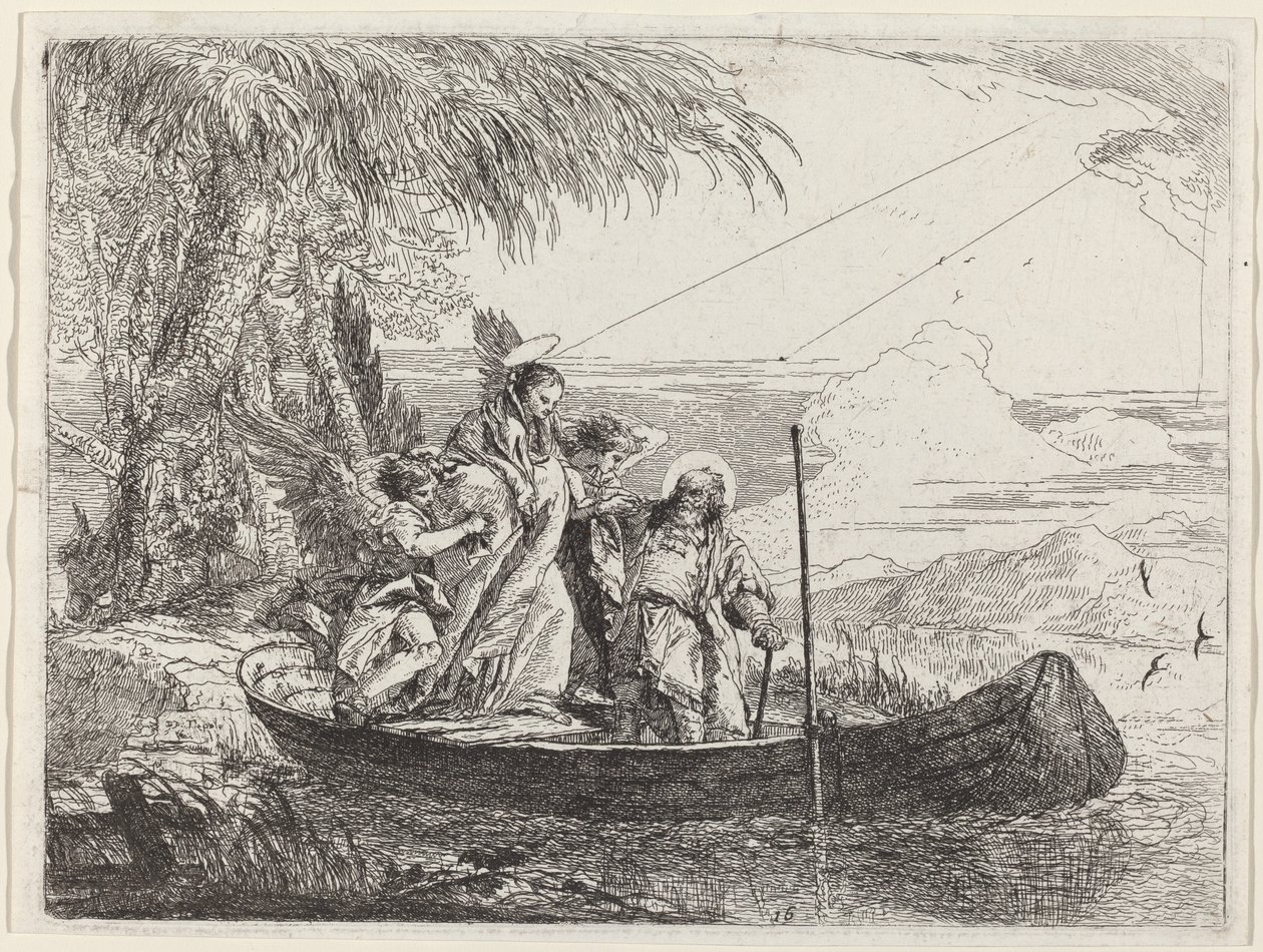 The Madonna, Child, and Angels Entering the Boat by Giovanni Domenico Tiepolo