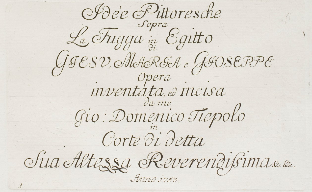 Title Page to The Flight into Egypt by Giovanni Domenico Tiepolo