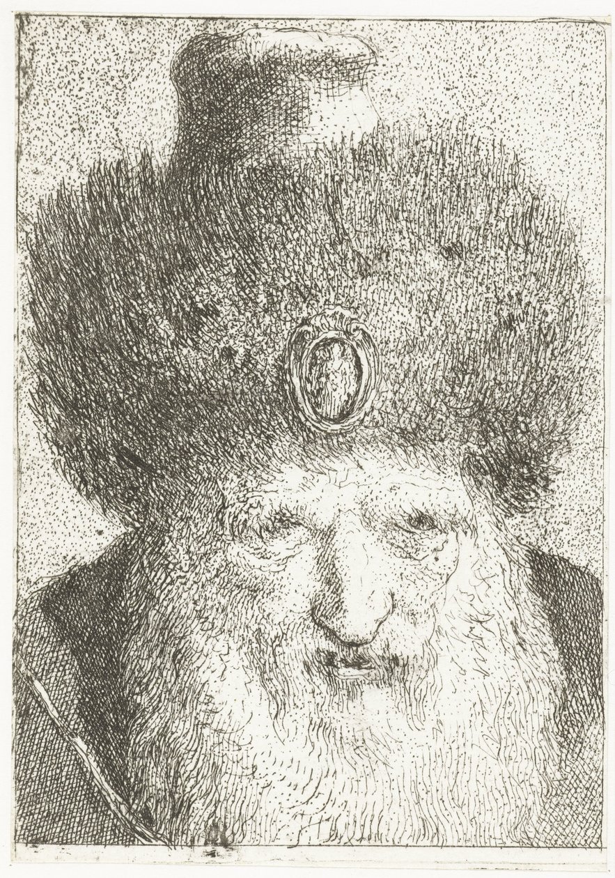 Turkish Man with Fur Hat by Giovanni Domenico Tiepolo