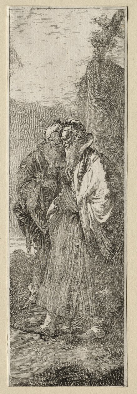 Two Old Men in a Landscape by Giovanni Domenico Tiepolo