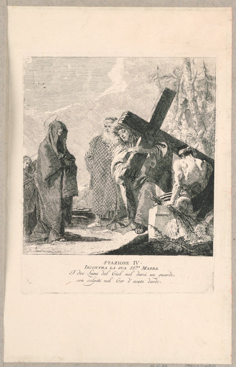 Via Crucis - Station IV, He Meets His Mother by Giovanni Domenico Tiepolo