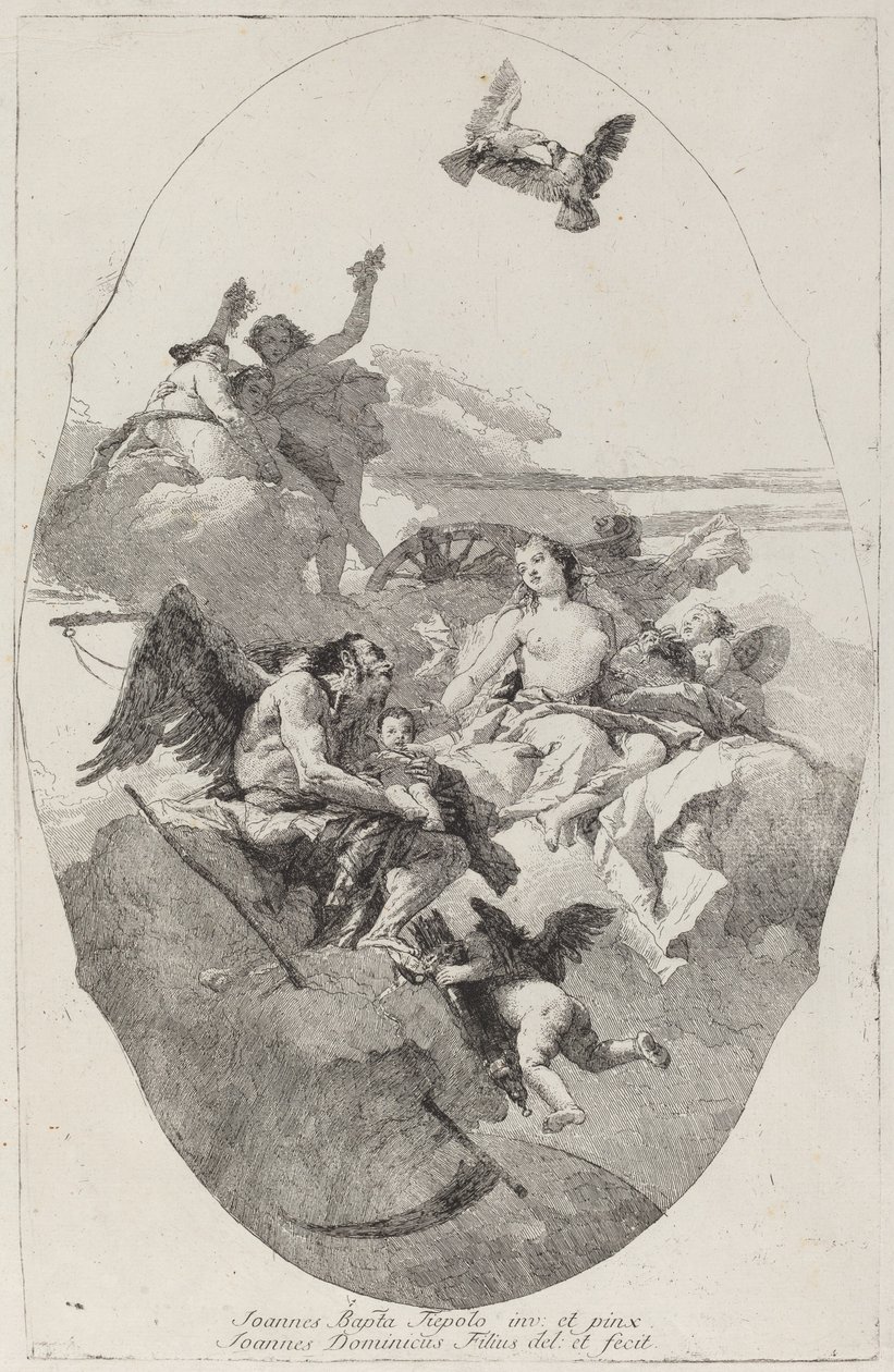 Venus Entrusting Cupid to Time by Giovanni Domenico Tiepolo after Giovanni Battista Tiepolo
