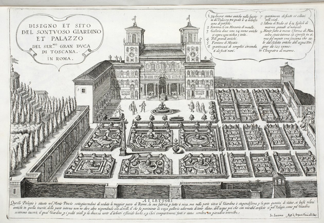 View of the Gardens and Palace of the Grand Duke of Tuscany, Rome by Giovanni Domenico de