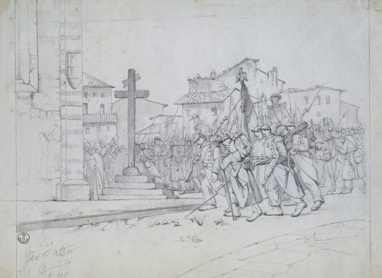 Entrance of the French troops in Livorno by Giovanni Fattori