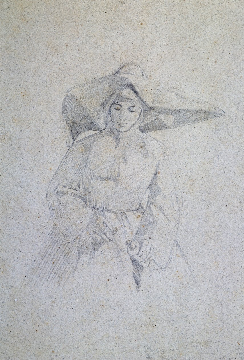 Study of nun for The Italian Camp at the Battle of Magenta by Giovanni Fattori by Giovanni Fattori