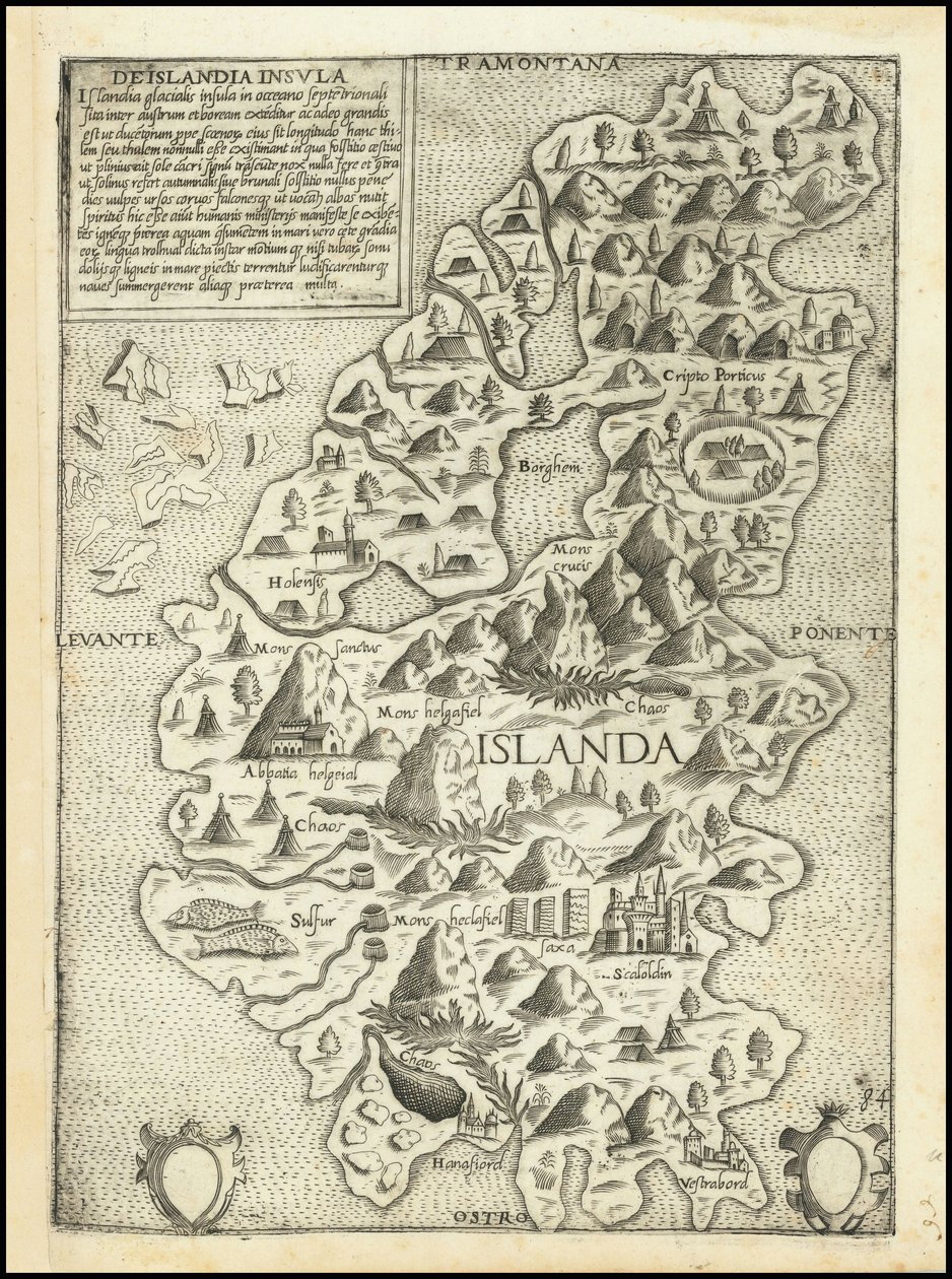 1560s Map of Iceland by Giovanni Francesco Camocio